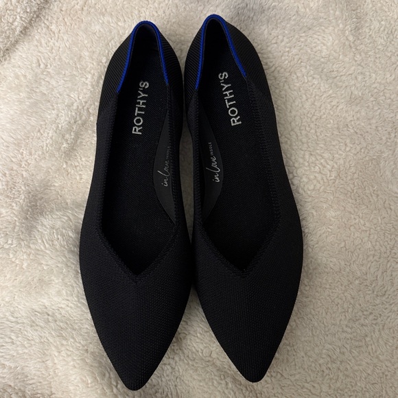 Rothy’s The Point | Black Knit Ballet Flats | Size 10 - Picture 2 of 7